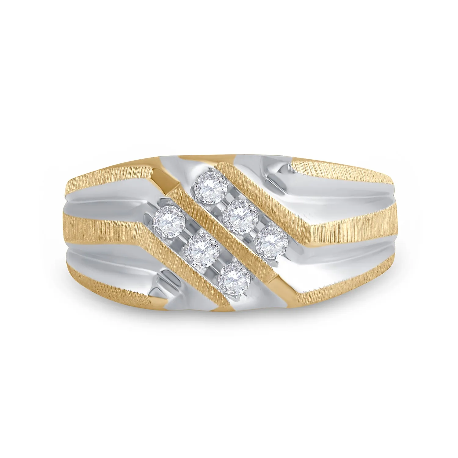 10kt Yellow Gold Mens Diamond Band 1/4 Cttw