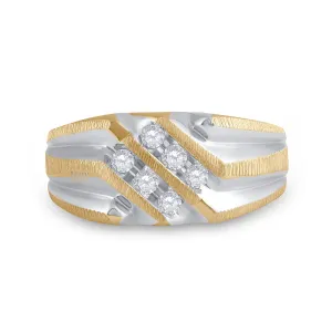 10kt Yellow Gold Mens Diamond Band 1/4 Cttw