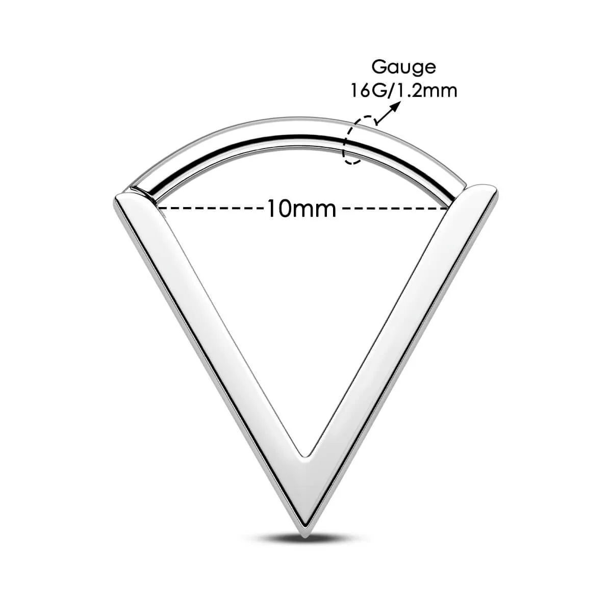 16G Titanium Triangle Hinged Segment Septum Ring
