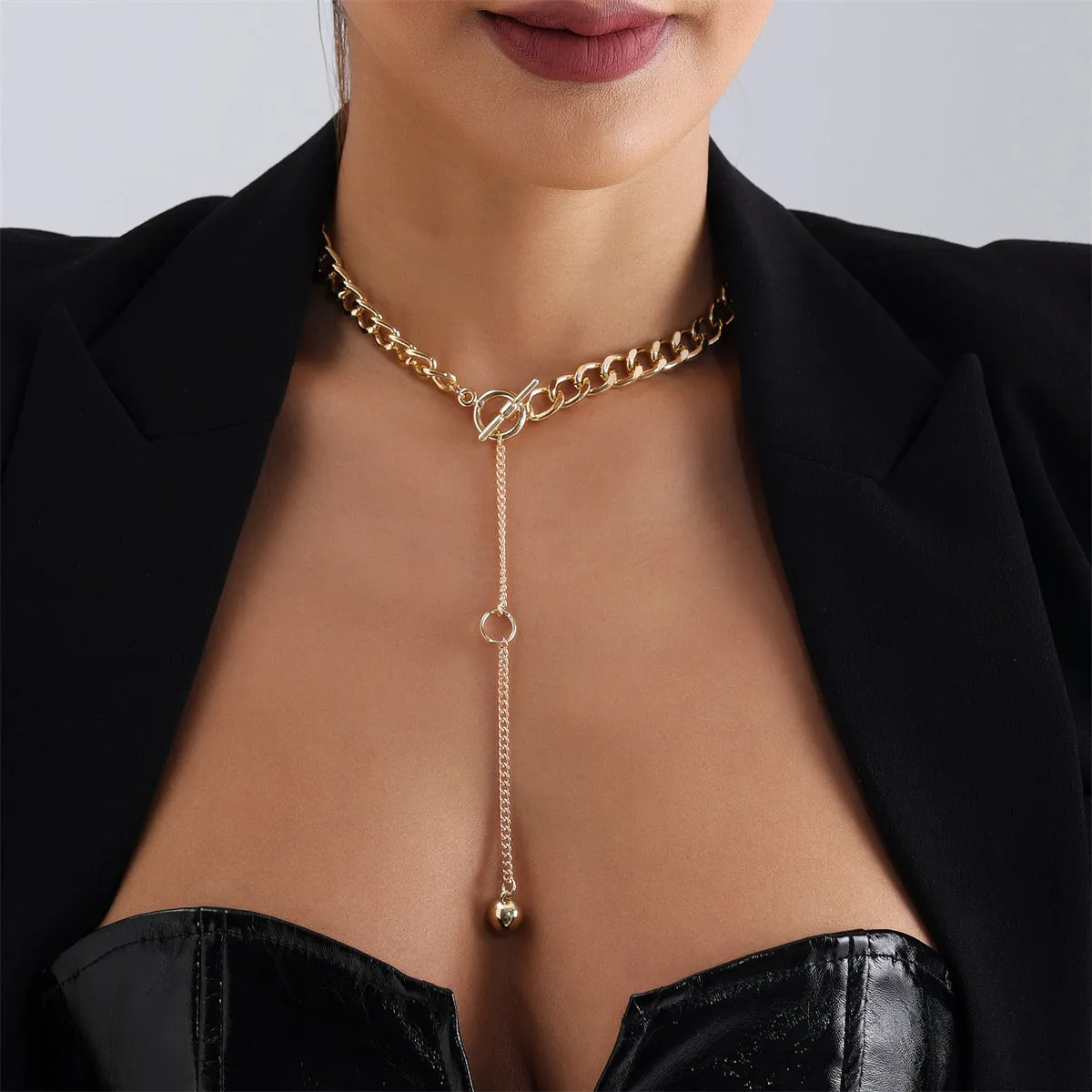 18K Gold-Plated Chain Drop Necklace