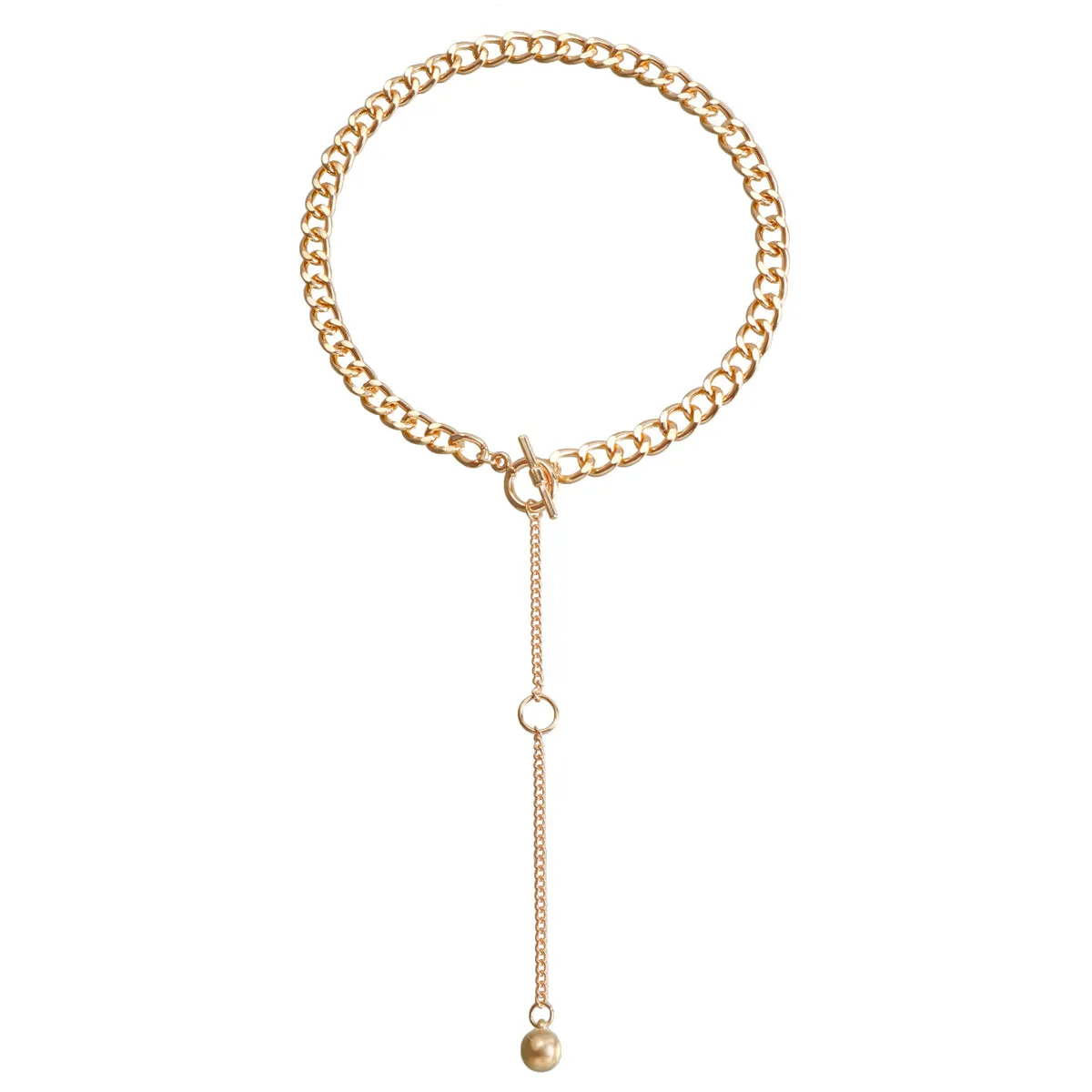 18K Gold-Plated Chain Drop Necklace