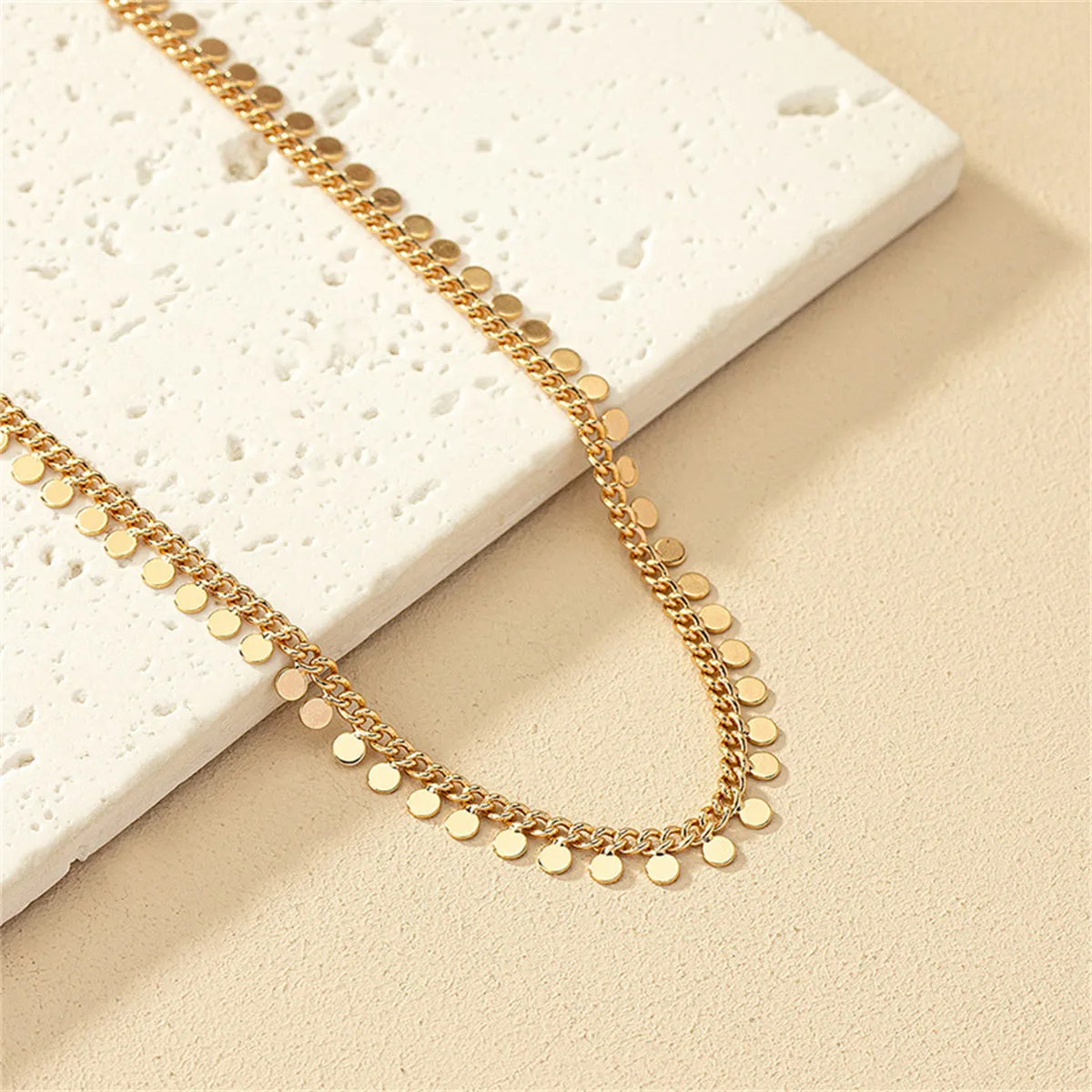 18K Gold-Plated Disc Necklace