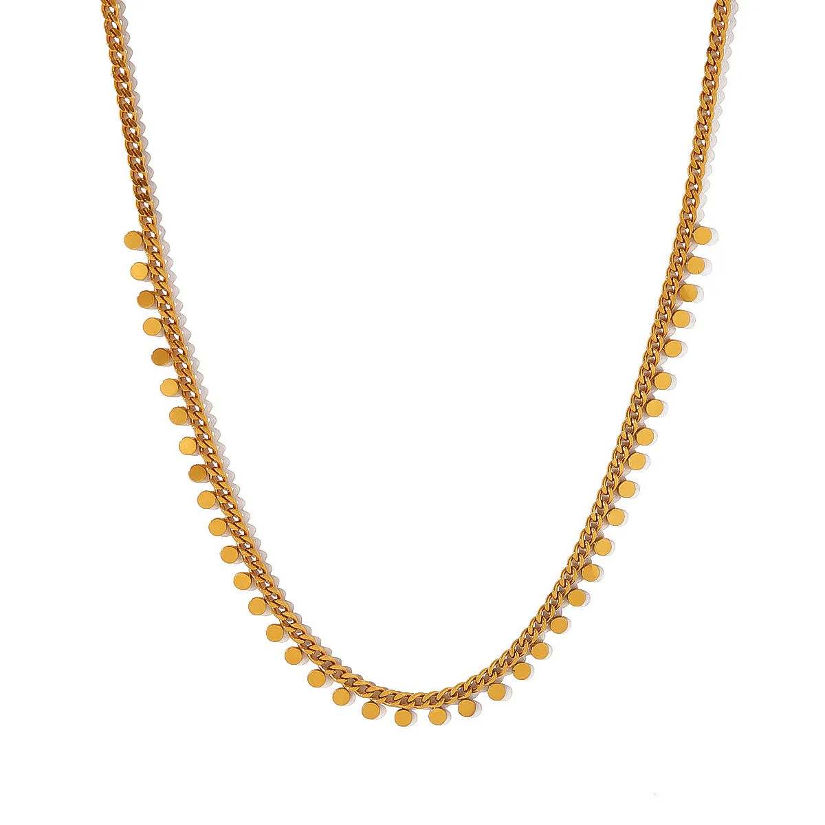 18K Gold-Plated Disc Necklace