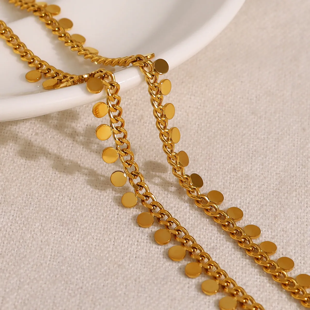 18K Gold-Plated Disc Necklace