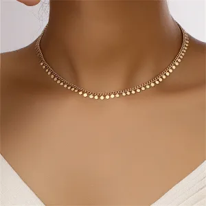 18K Gold-Plated Disc Necklace