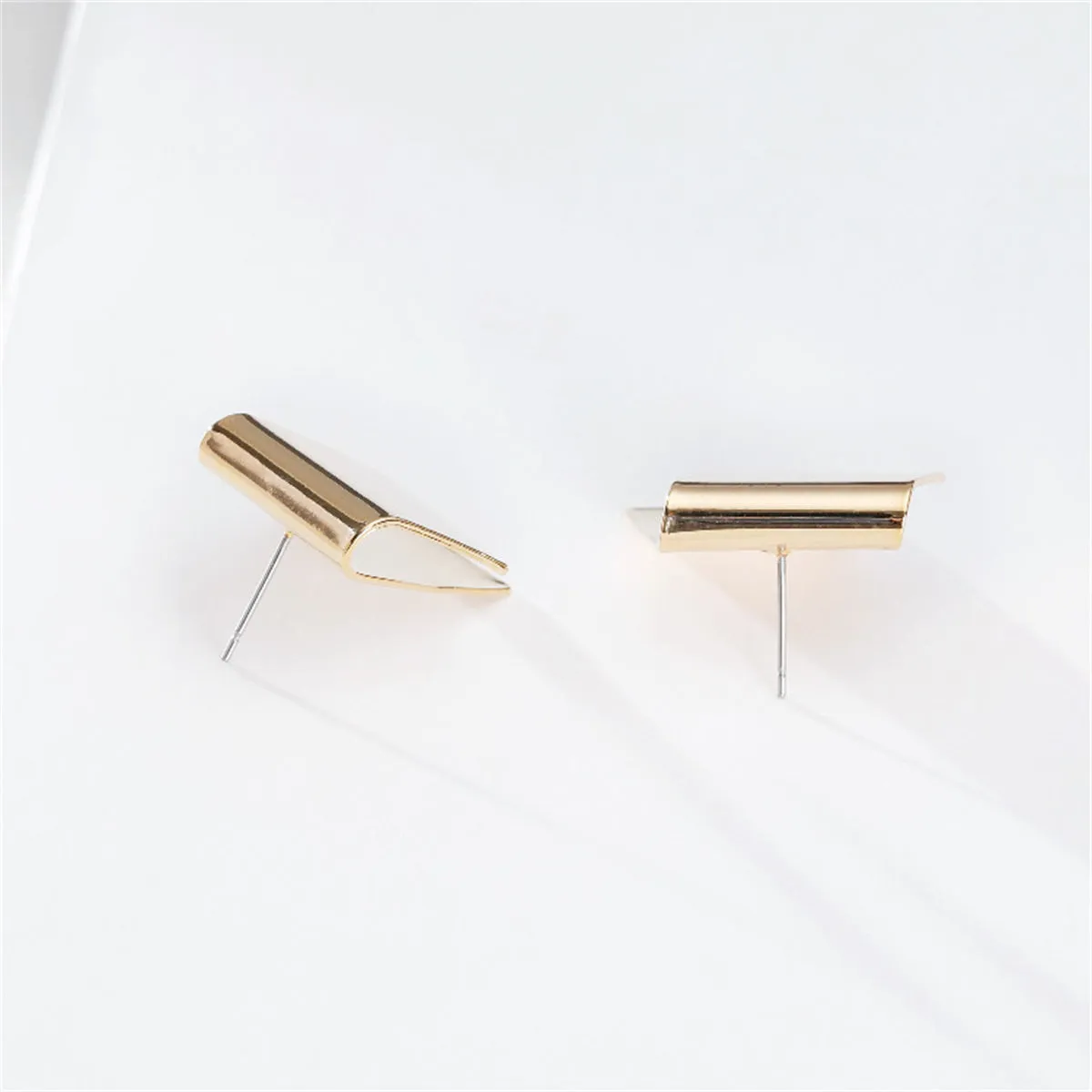 18K Gold-Plated Folded Geometric Stud Earrings