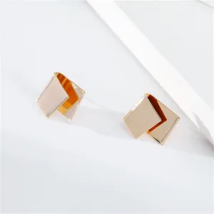 18K Gold-Plated Folded Geometric Stud Earrings