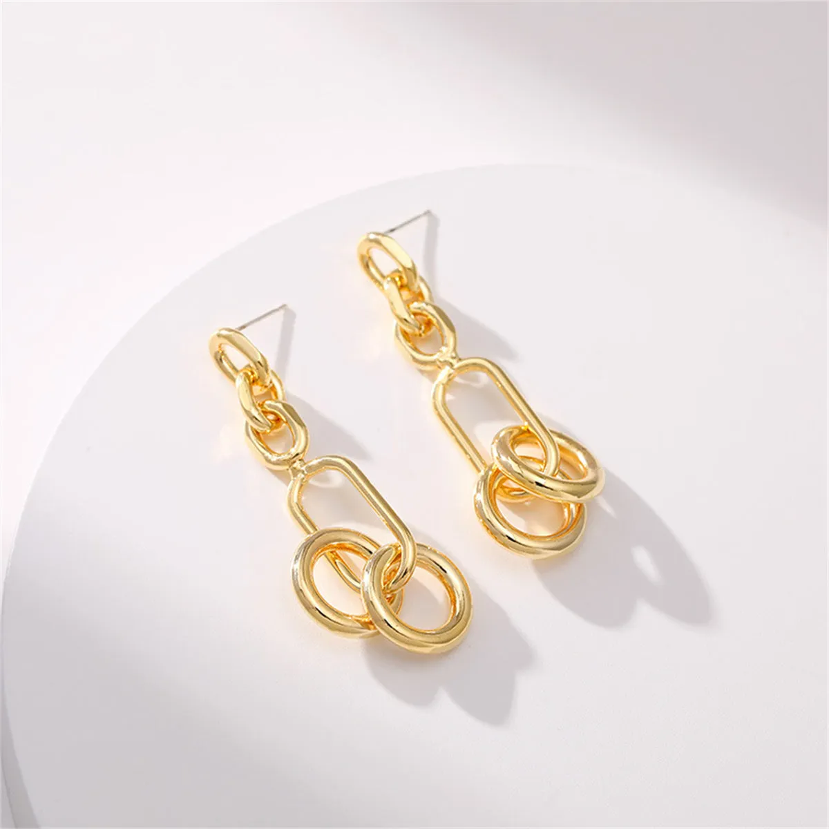 18K Gold-Plated Geometric Drop Earring