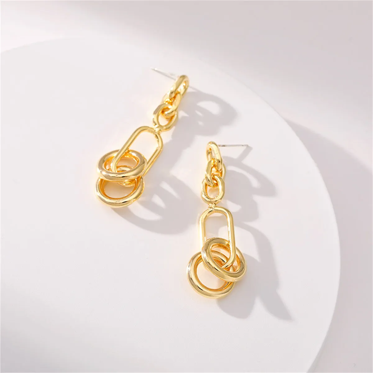 18K Gold-Plated Geometric Drop Earring