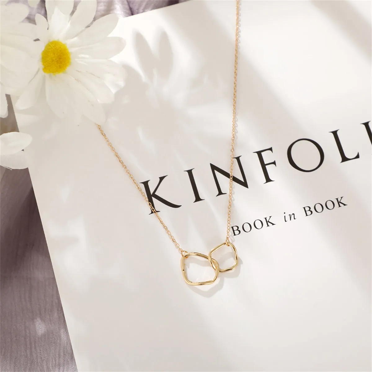 18K Gold-Plated Geometric Pendant Necklace