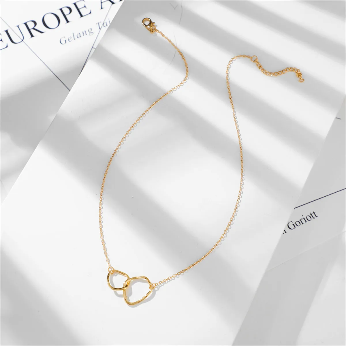 18K Gold-Plated Geometric Pendant Necklace