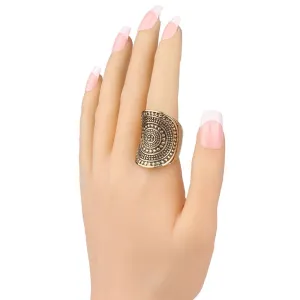 18K Gold-Plated Geometric Shield Band