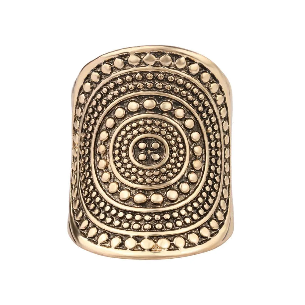 18K Gold-Plated Geometric Shield Band