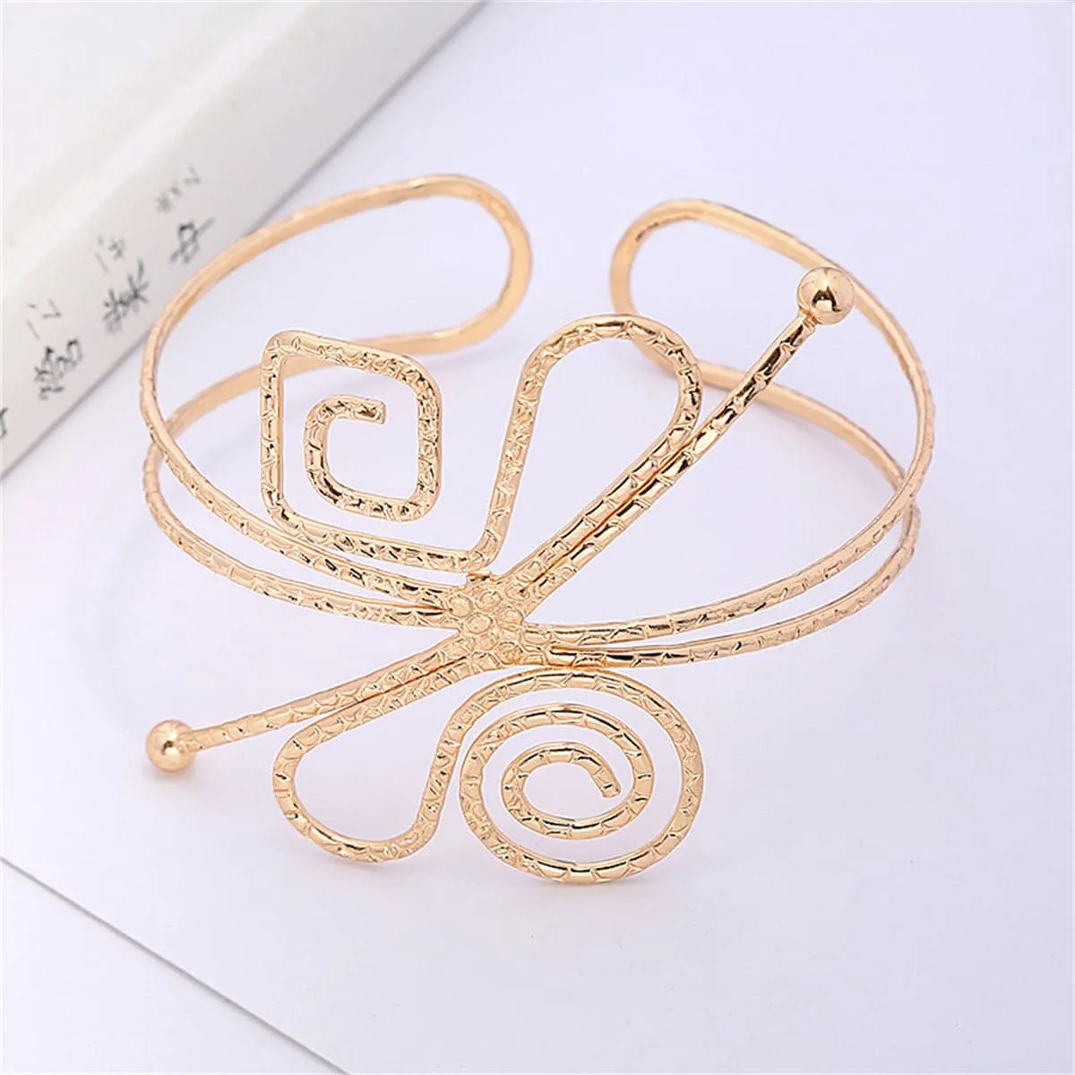 18K Gold-Plated Open Geometric Arm Cuff