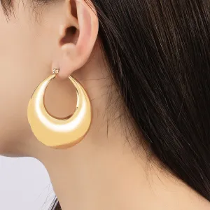 18K Gold-Plated Open Oval Huggie Earrings