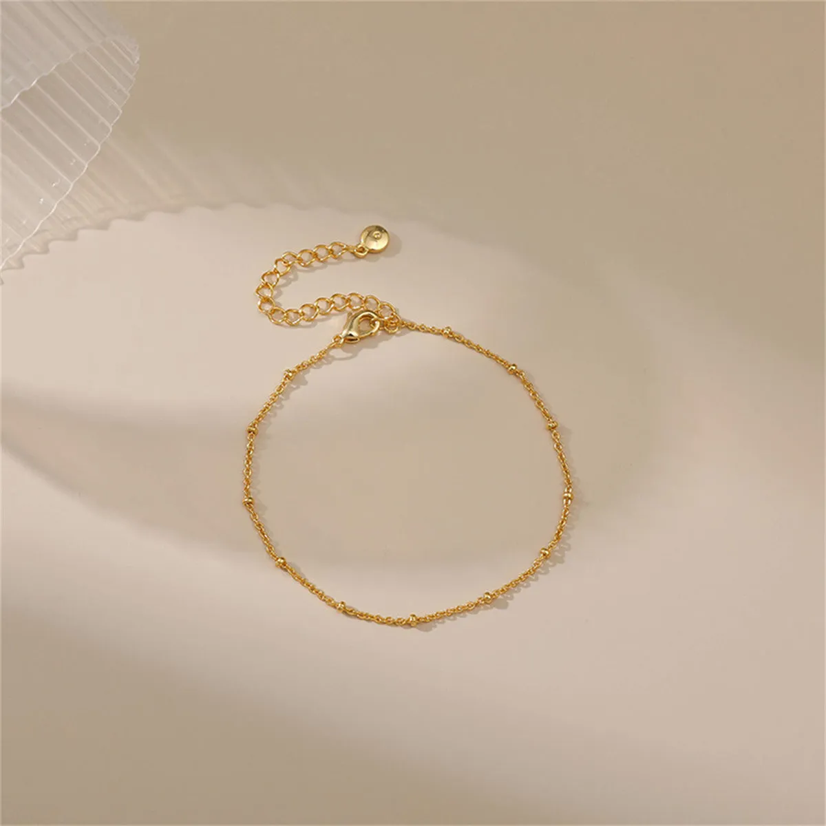 18K Gold-Plated Small Beaded Station Bracelet