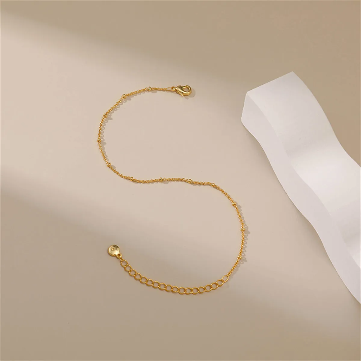 18K Gold-Plated Small Beaded Station Bracelet