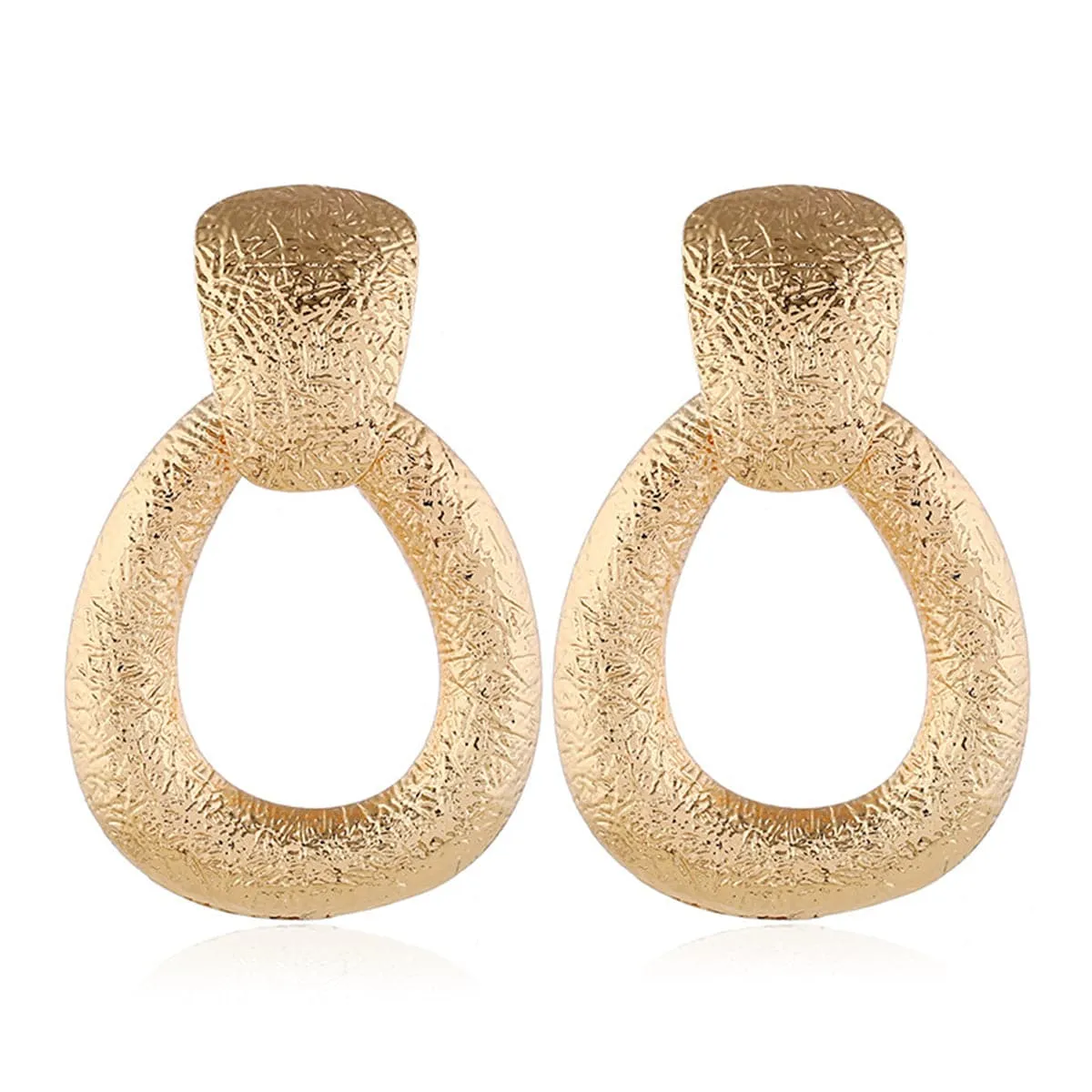 18K Gold-Plated Texture Drop Earrings