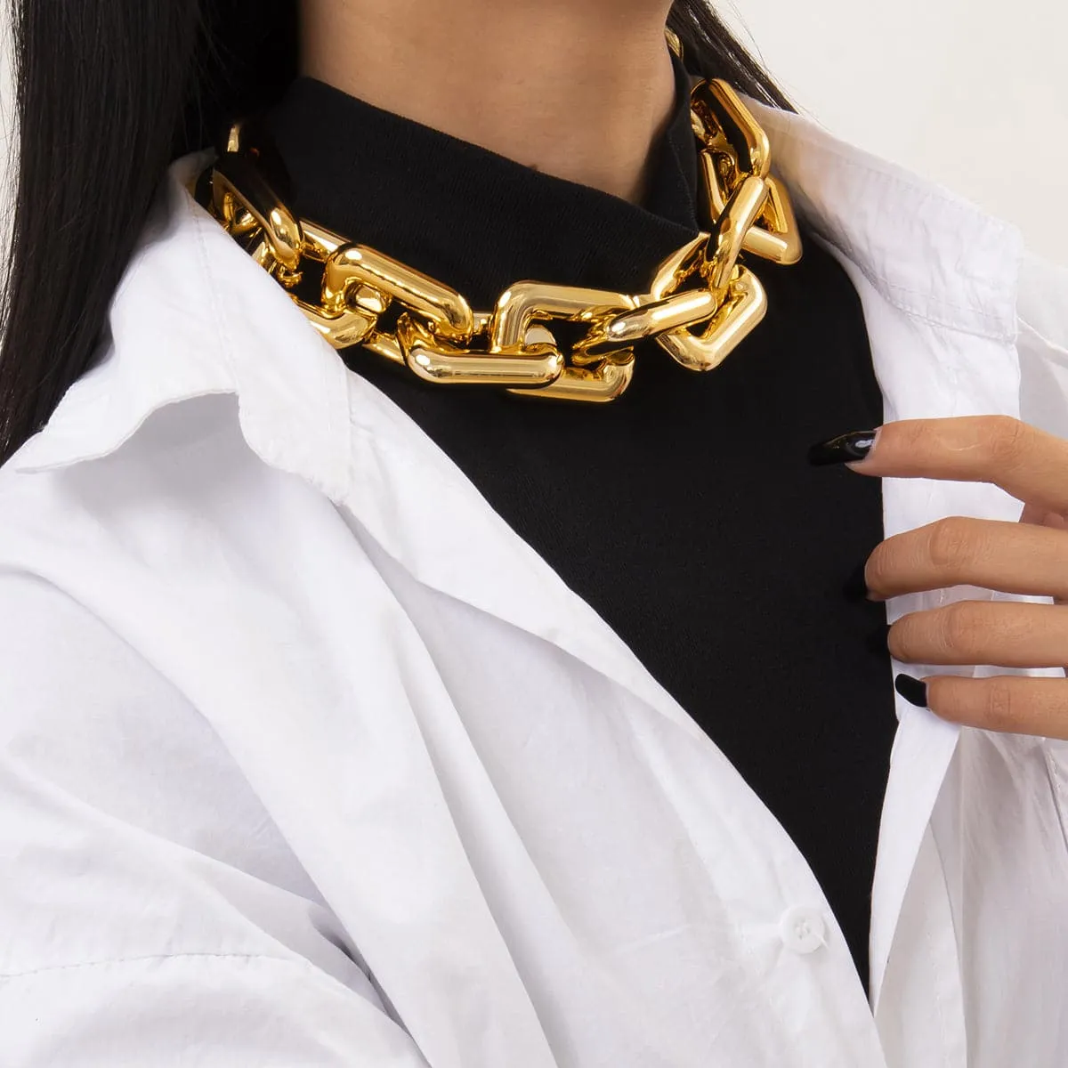 18K Gold-Plated Thick Choker Necklace