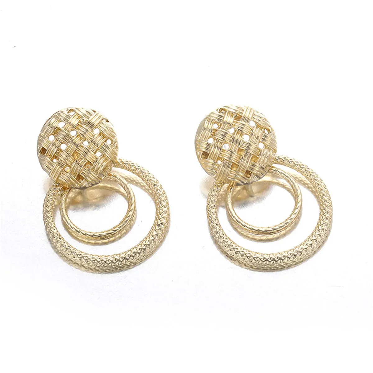 18K Gold-Plated Weave Hoop Drop Earrings