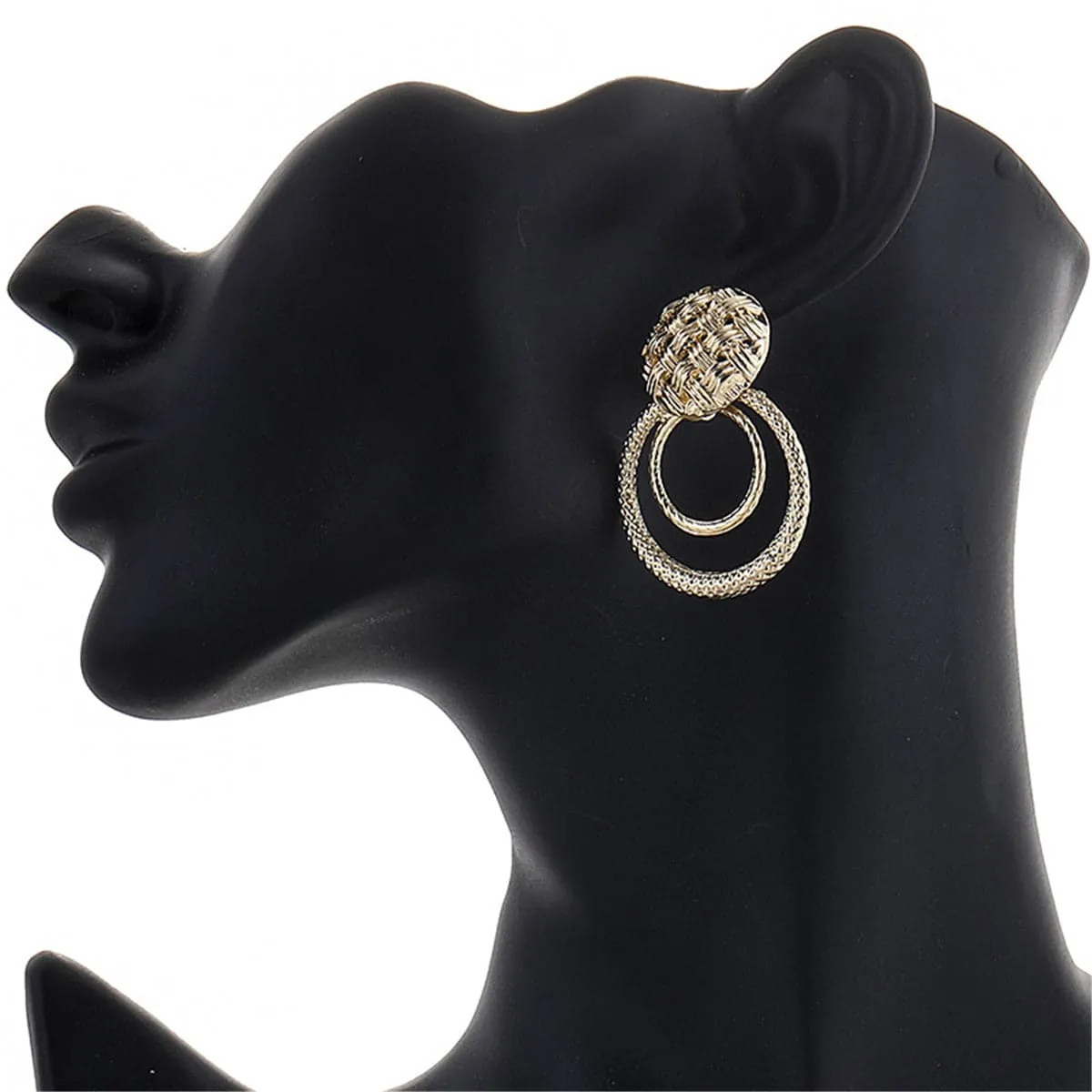 18K Gold-Plated Weave Hoop Drop Earrings