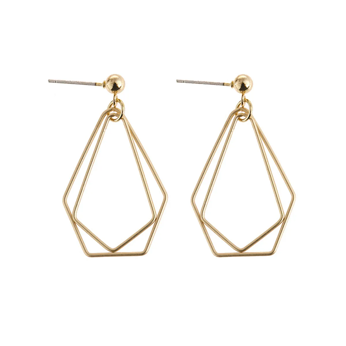 18K Rose Gold-Plated Open Geometric Drop Earrings