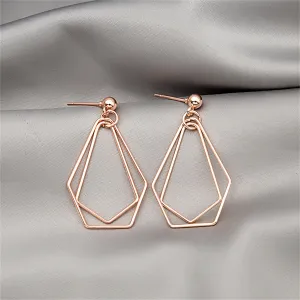 18K Rose Gold-Plated Open Geometric Drop Earrings