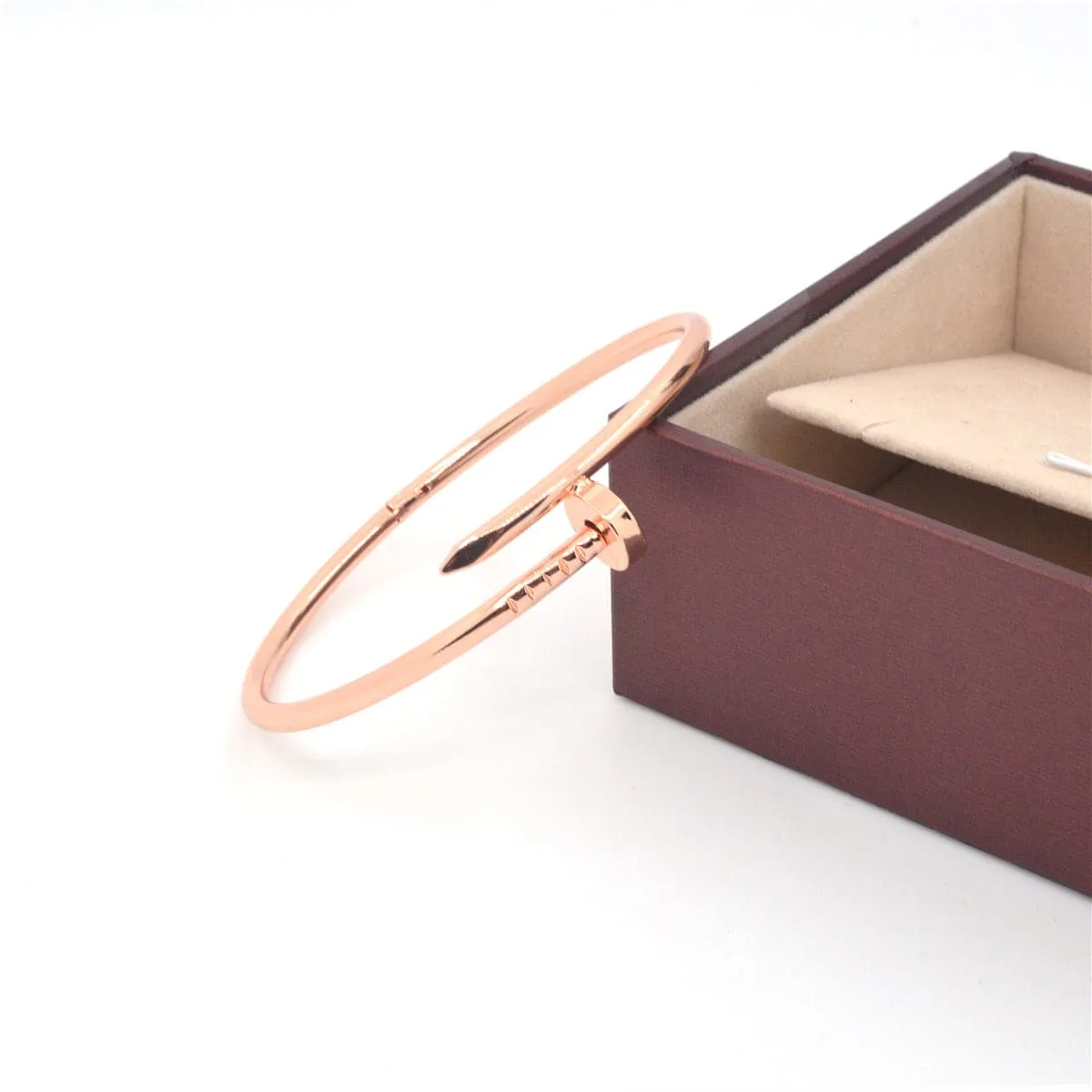 18K Rose Gold-Plated Screw Bangle