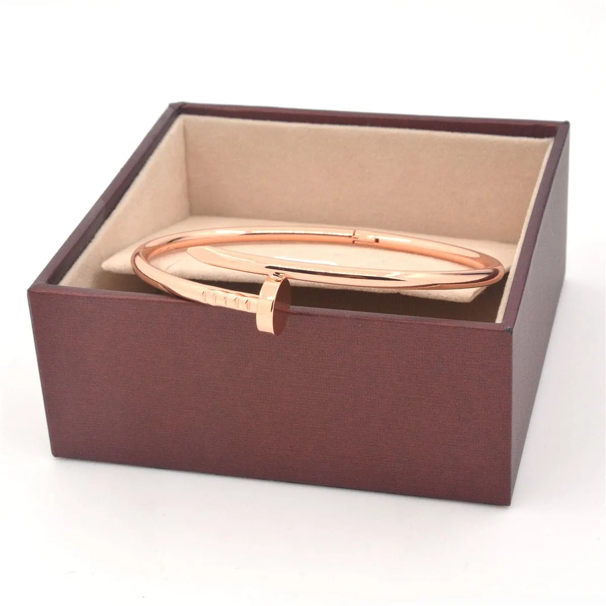 18K Rose Gold-Plated Screw Bangle