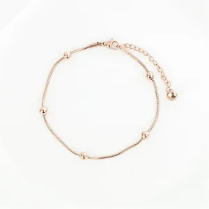 18K Rose Gold-Plated Station Anklet