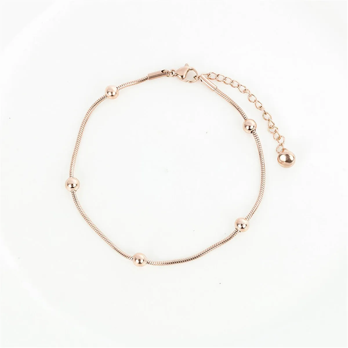 18K Rose Gold-Plated Station Anklet