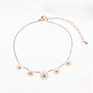 18K Rose Gold-Plated Sunflower Charm Bracelet