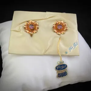 1950s Van Dell 12 K.T. Gold Filled Flower Earrings