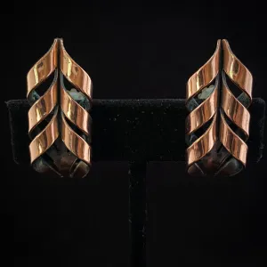 1956 Renoir Rhythm & Flame Copper Earrings