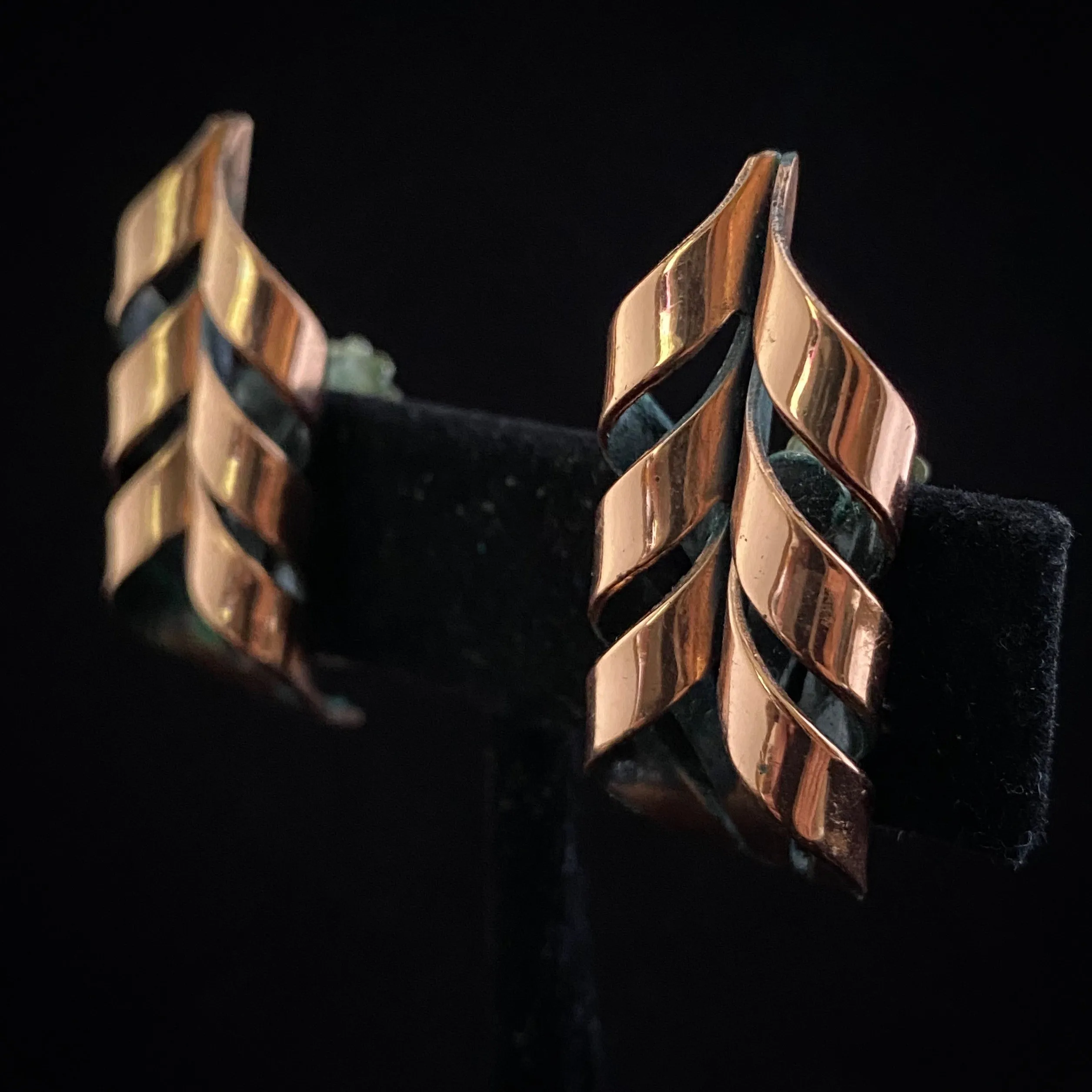 1956 Renoir Rhythm & Flame Copper Earrings