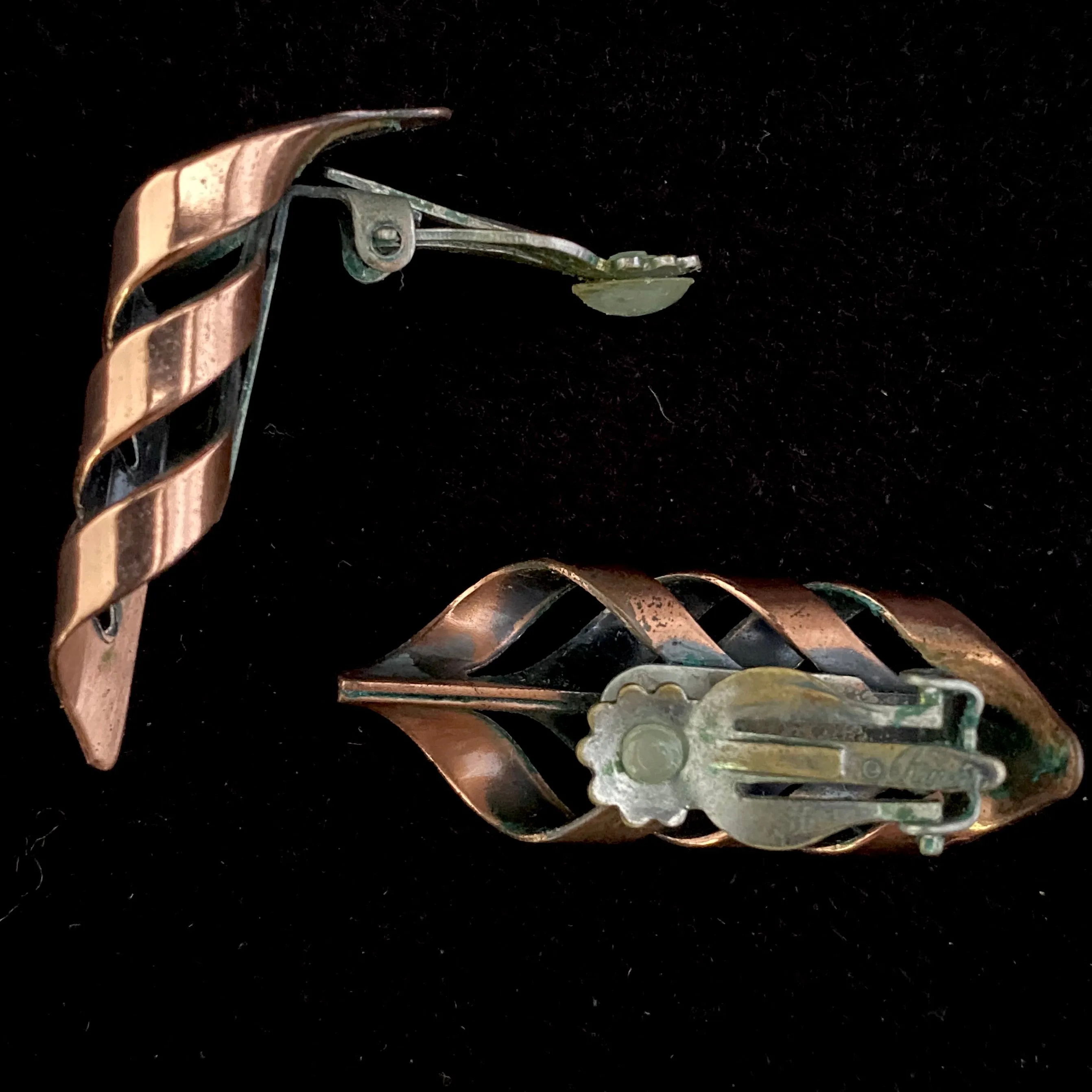 1956 Renoir Rhythm & Flame Copper Earrings