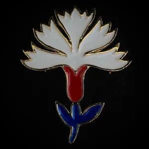 1960s Coro Enamel Flower Brooch
