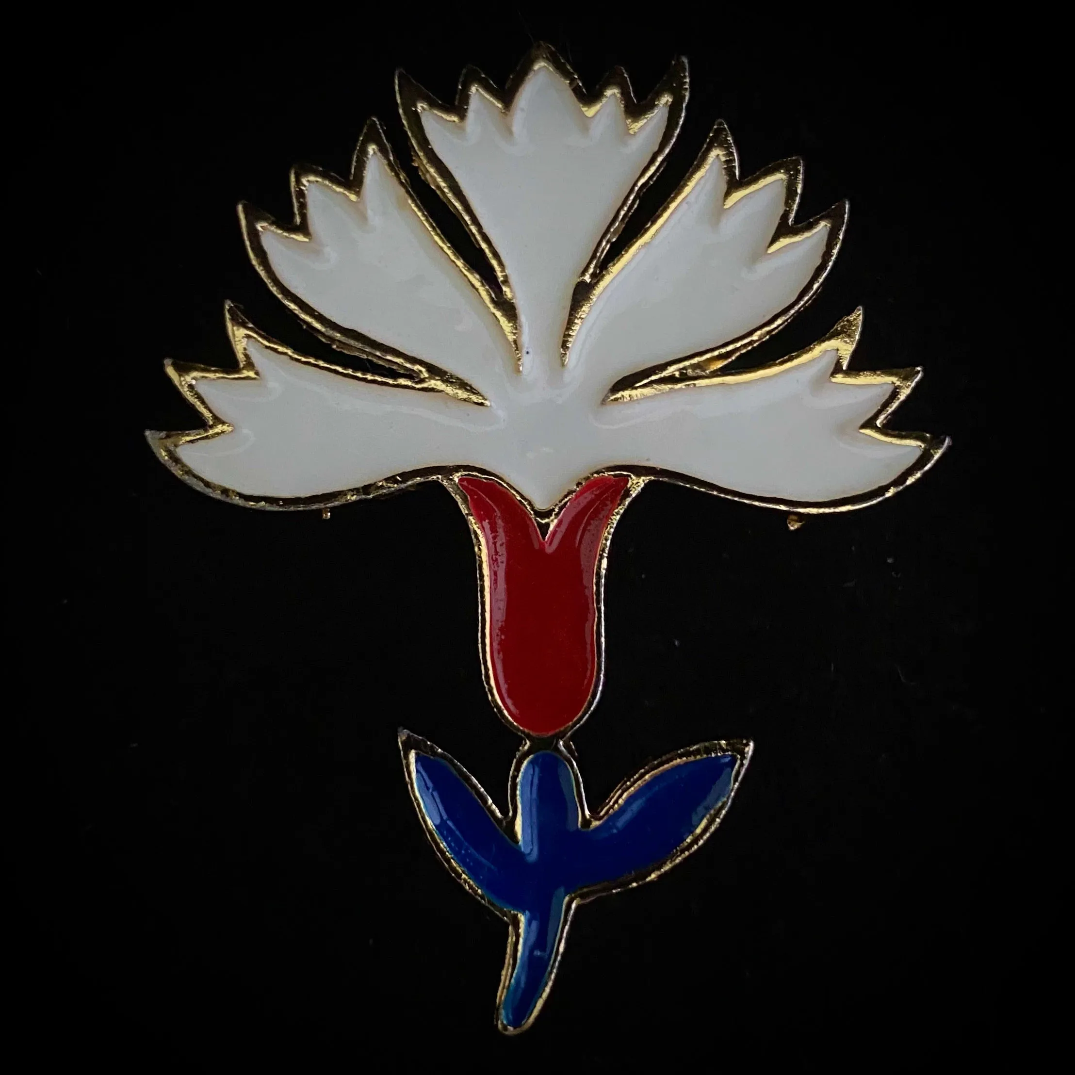 1960s Coro Enamel Flower Brooch