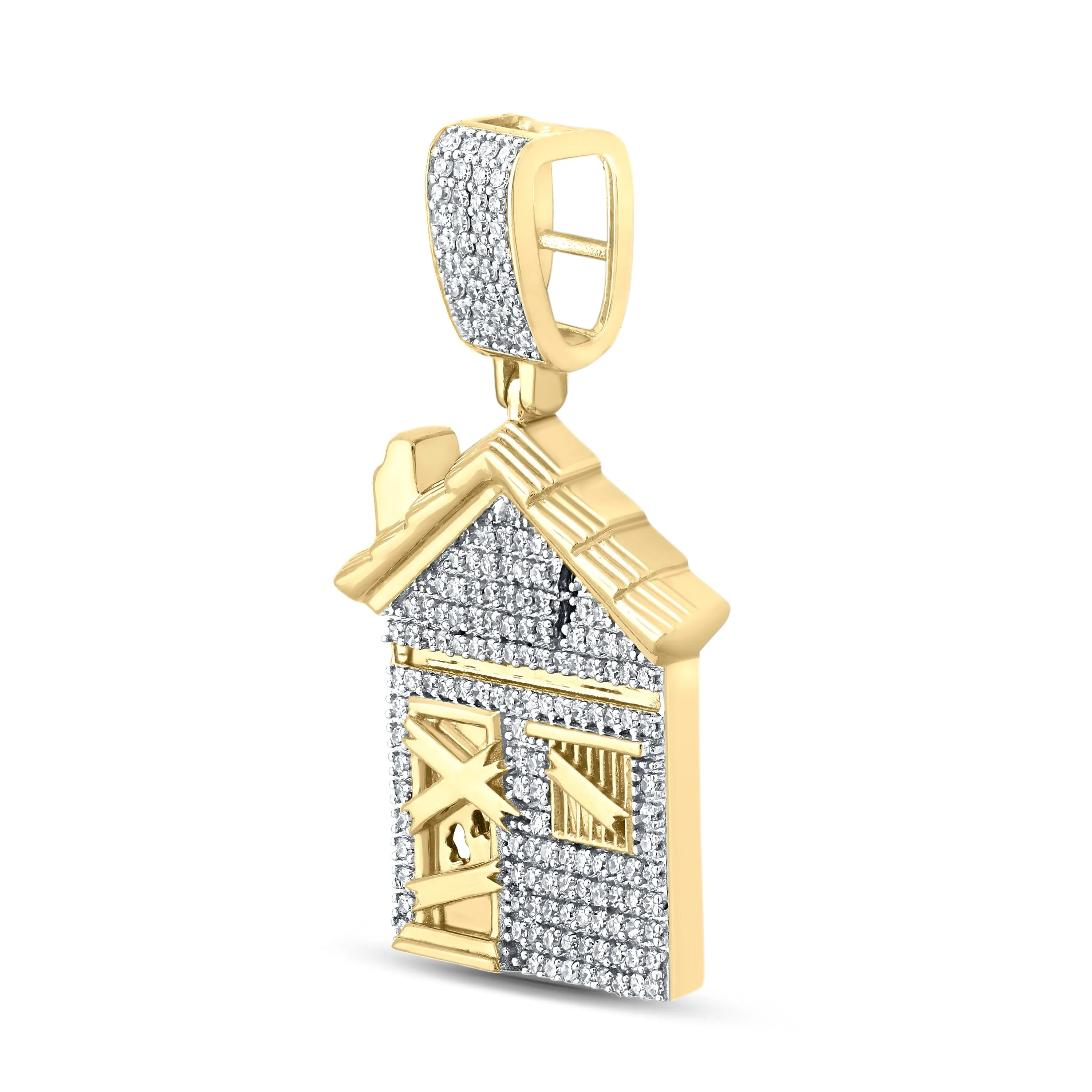 3/4CT-DIA NK TRAP HOUSE MENS CHARM