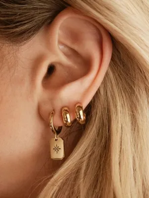 3pcs Geometric Decor Earrings - Gold