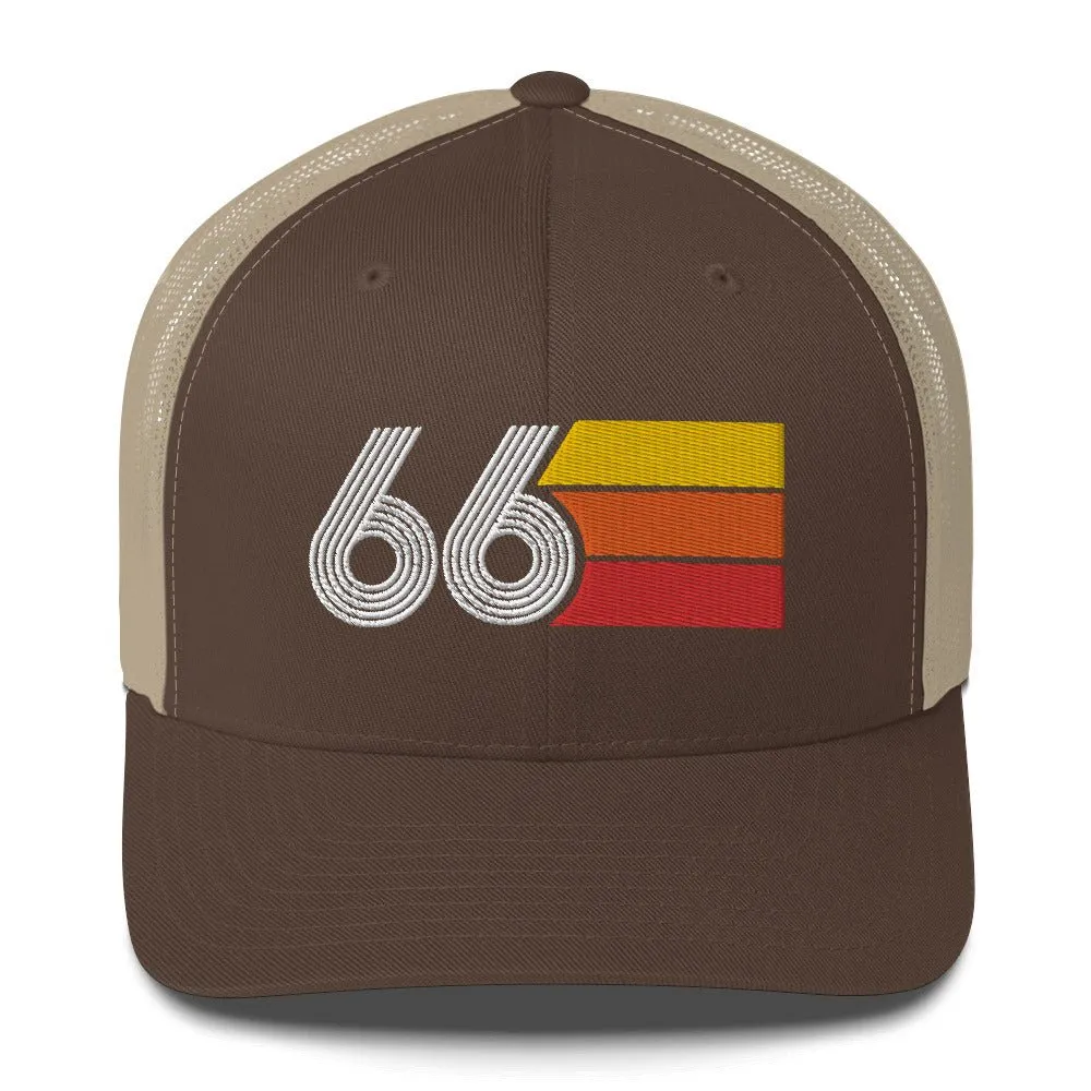 66 Number 1966 Birthday Retro Trucker Hat
