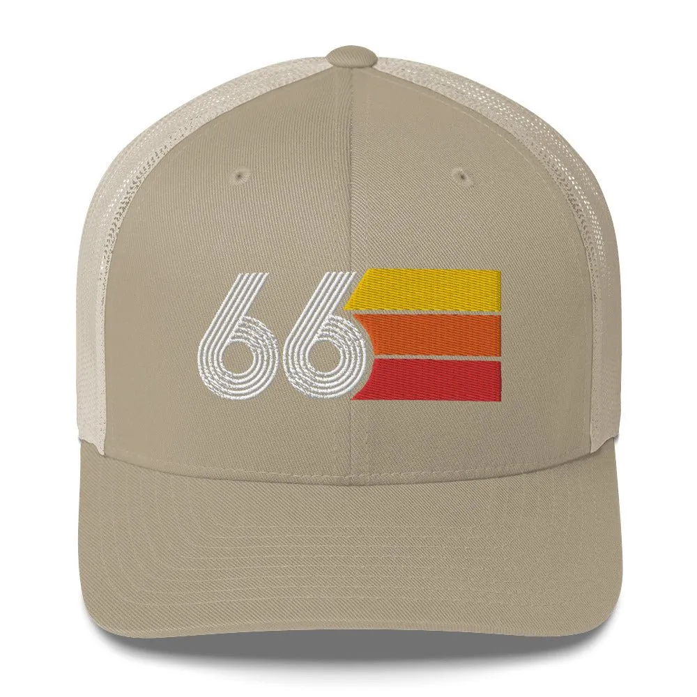 66 Number 1966 Birthday Retro Trucker Hat