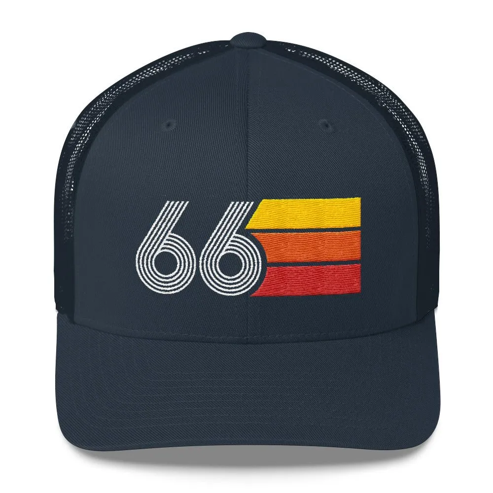 66 Number 1966 Birthday Retro Trucker Hat