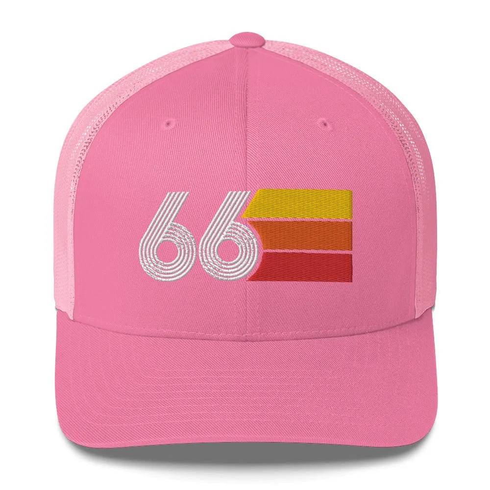 66 Number 1966 Birthday Retro Trucker Hat