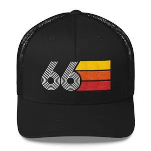 66 Number 1966 Birthday Retro Trucker Hat