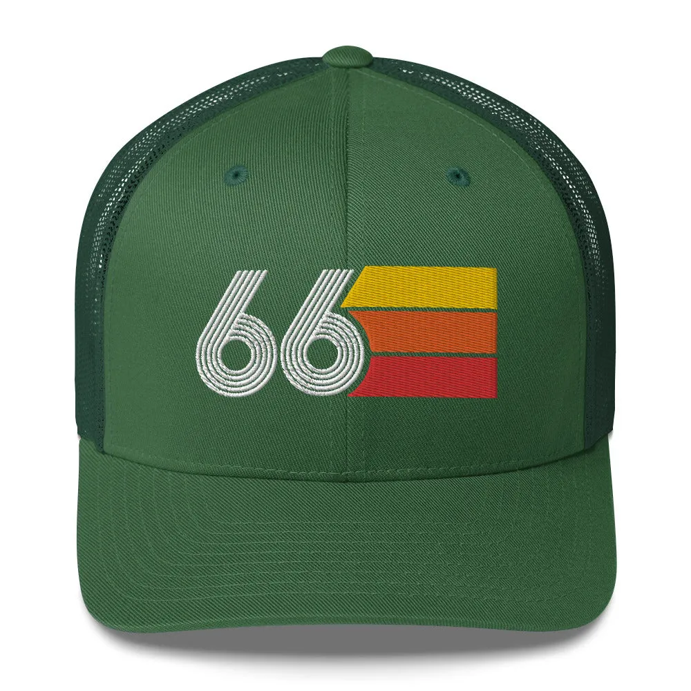66 Number 1966 Birthday Retro Trucker Hat