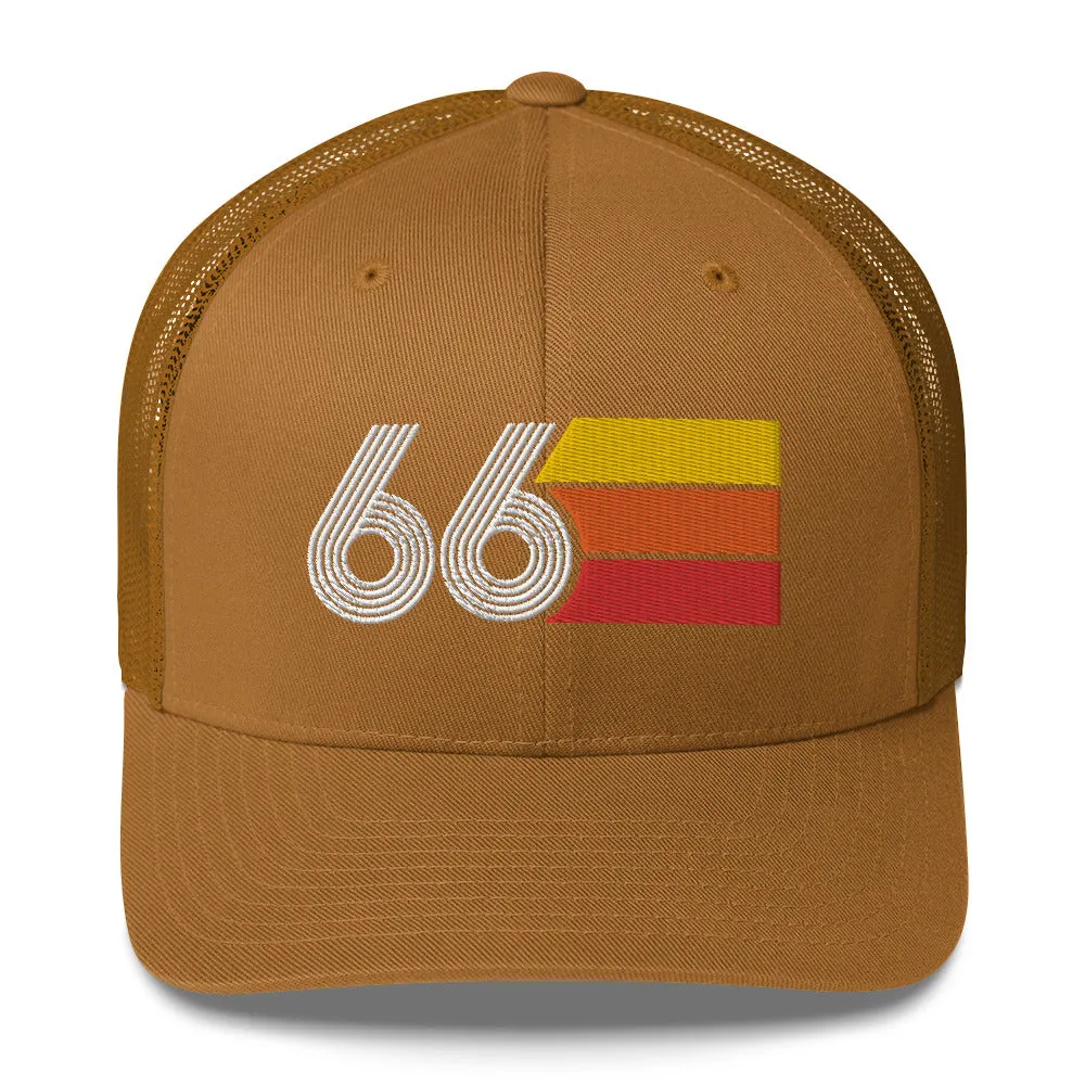 66 Number 1966 Birthday Retro Trucker Hat