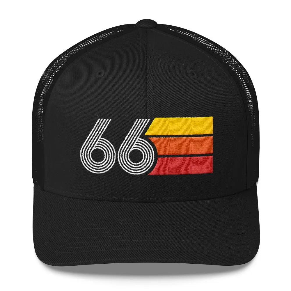 66 Number 1966 Birthday Retro Trucker Hat