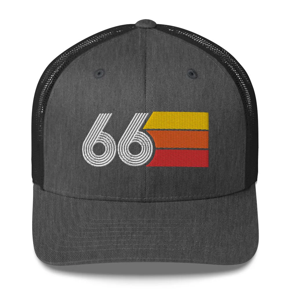 66 Number 1966 Birthday Retro Trucker Hat