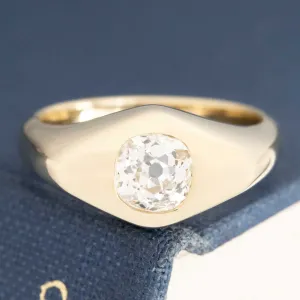 .71ct Old Mine Cut Diamond Signet Ring